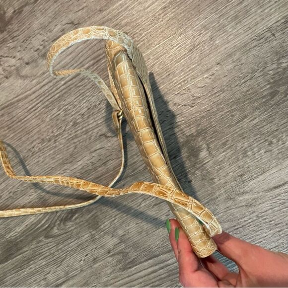 HOBO Tan Patent Leather Croc Embossed Crossbody Bag - Picture 5 of 11